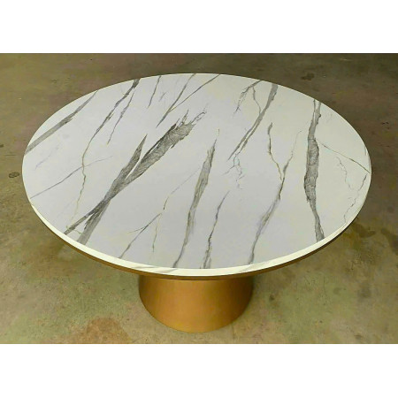 Z Gallerie : Bàn Ăn Tròn Mặt Giả Đá + 04 Ghế